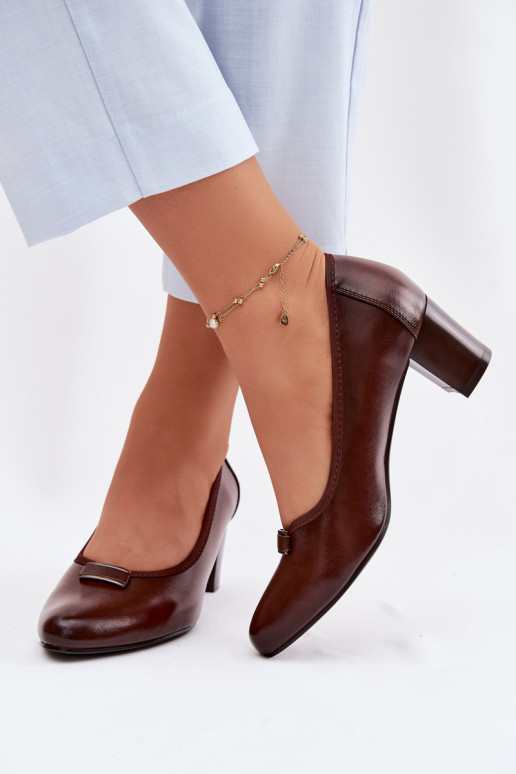 Kingad kõrge jämeda kontsaga Vinceza 58622 pruunid värvi