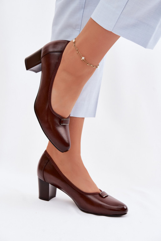 Kingad kõrge jämeda kontsaga Vinceza 58622 pruunid värvi