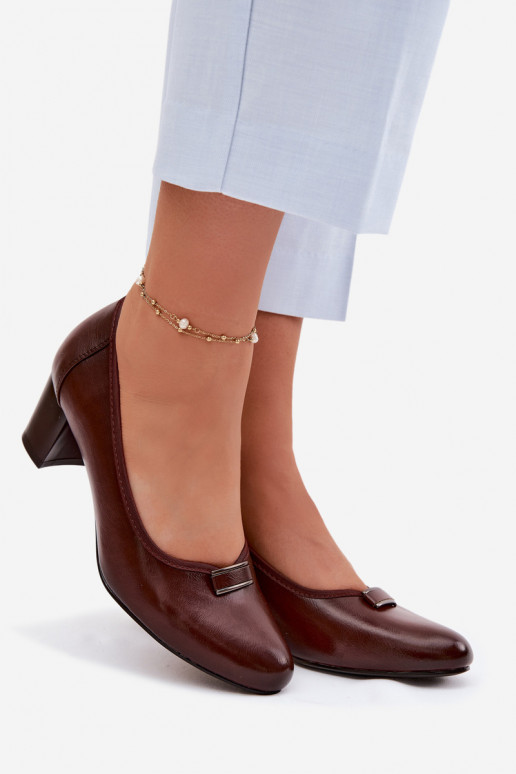 Kingad kõrge jämeda kontsaga Vinceza 58622 pruunid värvi