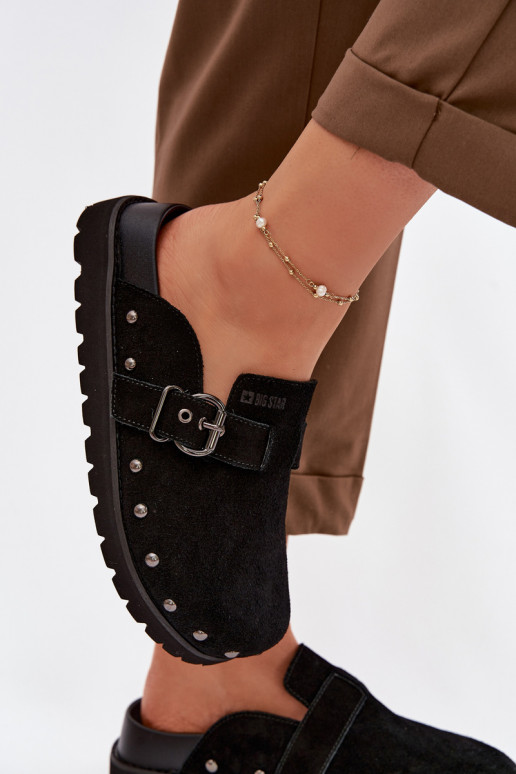 Plätud Puukingad seemisnahast platvormiga neetidega I neetide ja pandlaga Big Star TT274951 msuud