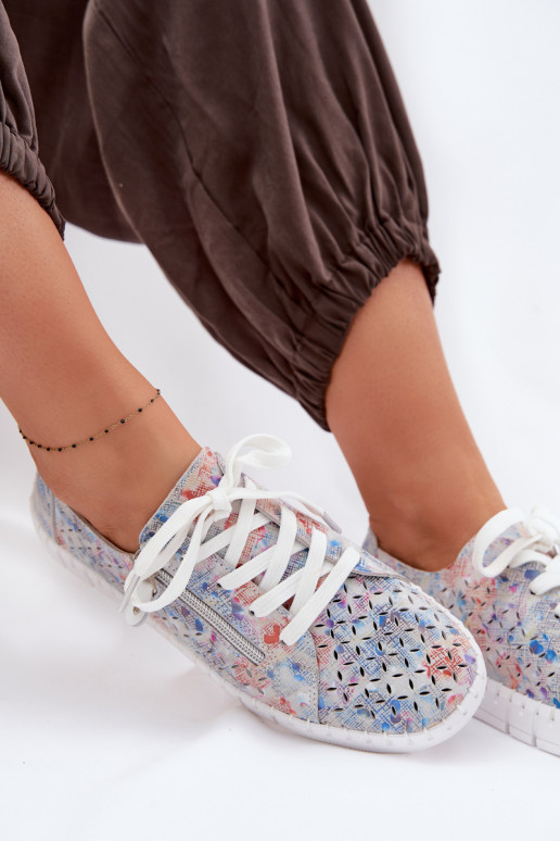 Ažuurne jalatsidPealturalnego seemisnakhsedu Hõbedat värvi Kamelia