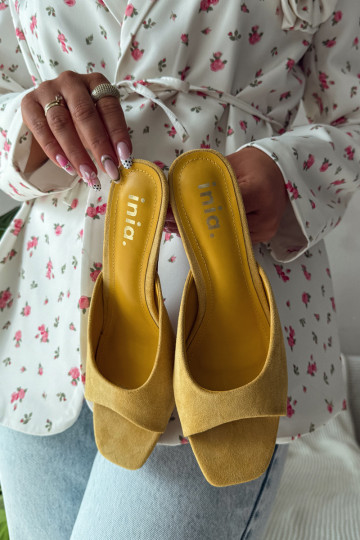 naiste plätud Peal Smukłym Obcasie Kollased Revina