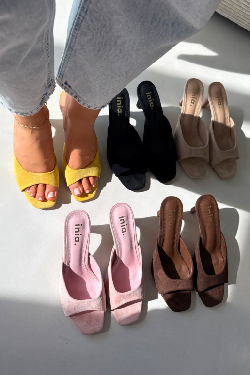 naiste plätud Peal Smukłym Obcasie Kollased Revina