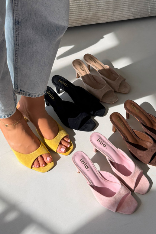 naiste plätud Peal Smukłym Obcasie Kollased Revina