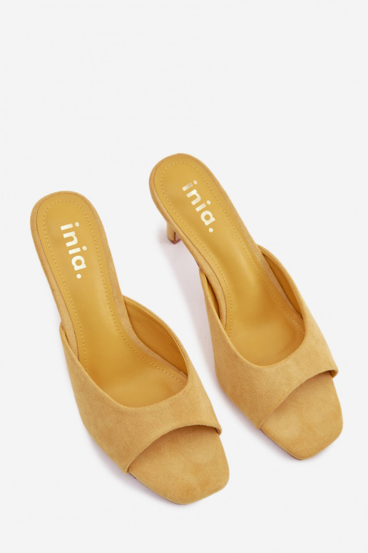 naiste plätud Peal Smukłym Obcasie Kollased Revina