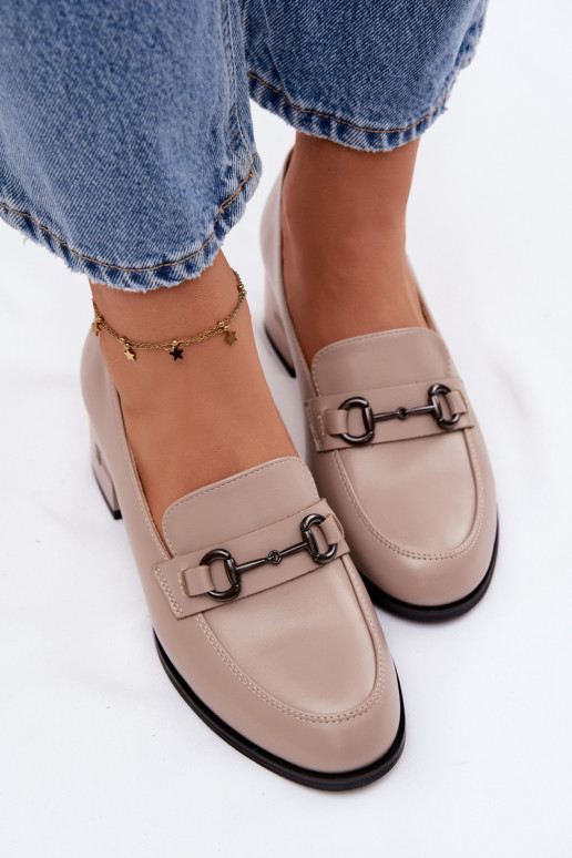 Pealhk jalatsid Pealiste omad kõrge jämeda kontsaga Vinceza 18116 beeži värvi