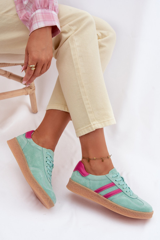 Pealhk seemisnakhsed Sneakers tüüpi jalanõud Pealiste omad S.Barski LR61-7089 mündiroheline