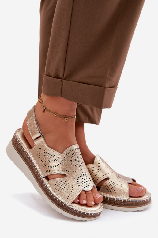 Pealhk Platvormiga sandaalid S.Barski GR61-5916 Kuldset värvi