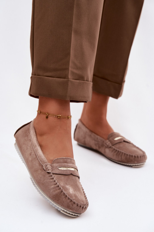 sileda tallaga naiste mokassiinidPealturalnego seemisnakhsedu S.Barski LR61-7029 pruunid värvi