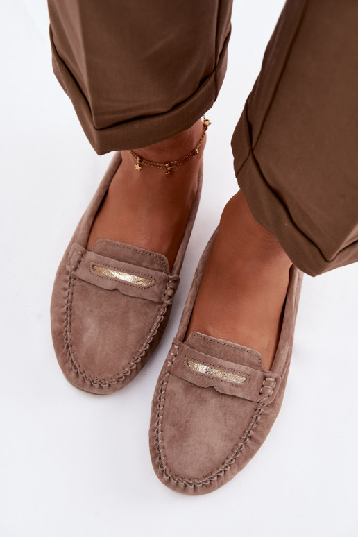 sileda tallaga naiste mokassiinidPealturalnego seemisnakhsedu S.Barski LR61-7029 pruunid värvi