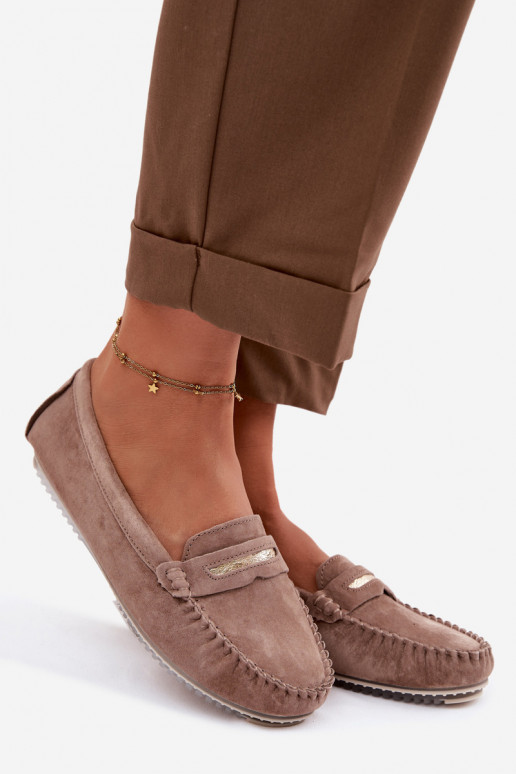 sileda tallaga naiste mokassiinidPealturalnego seemisnakhsedu S.Barski LR61-7029 pruunid värvi