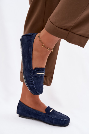 sileda tallaga naiste mokassiinidPealturalnego seemisnakhsedu S.Barski LR61-7029 tumesinist värvi