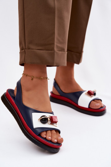 Pealistesandaalid Pealiste omad kaunistustega D&A GR61-5932 tumesinist värvi 2