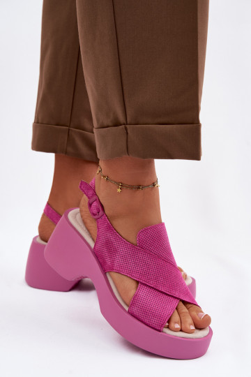 Pealistesandaalid Pealiste omad platvormiga S.Barski LR61-7005 tumeroosad värvi