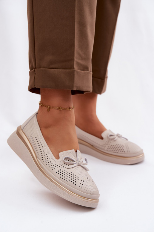 Pealhk Ažuurne jalatsid platvormiga S.Barski LR61-7043 beeži värvi