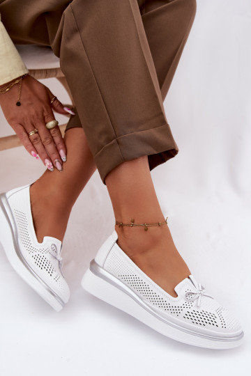 Pealhk Ažuurne jalatsid platvormiga S.Barski LR61-7043 valget värvi