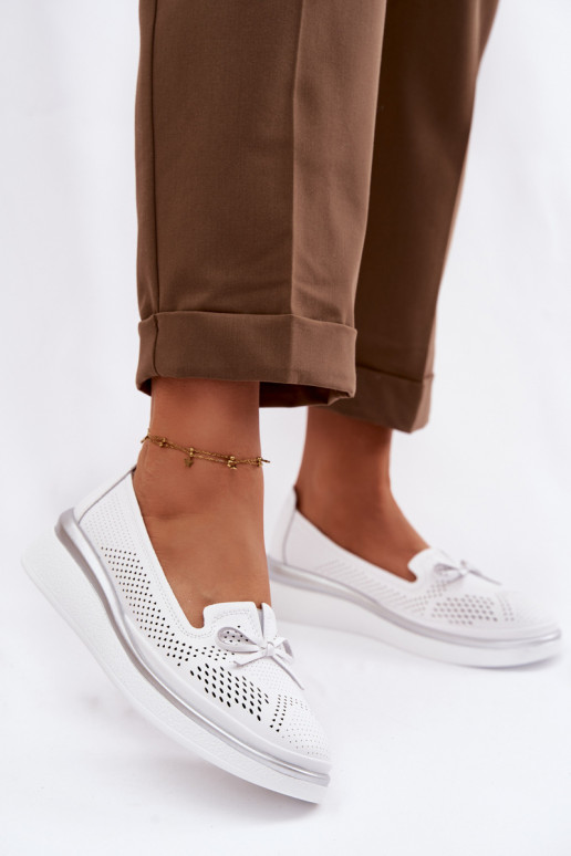 Pealhk Ažuurne jalatsid platvormiga S.Barski LR61-7043 valget värvi