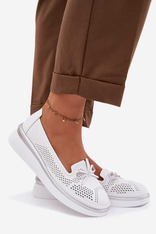 Pealhk Ažuurne jalatsid platvormiga S.Barski LR61-7043 valget värvi