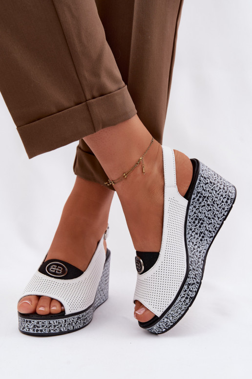 Pealhk Platvormiga sandaalid S.Barski LR61-7010 valget värvi