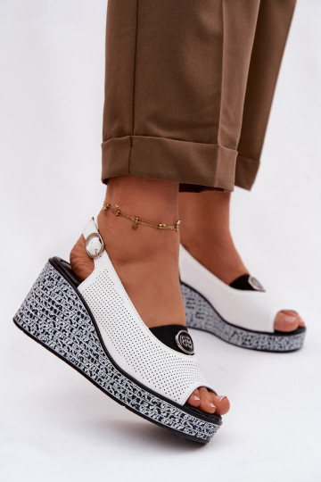 Pealhk Platvormiga sandaalid S.Barski LR61-7010 valget värvi 2