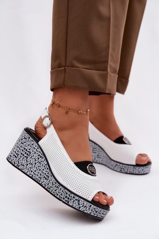 Pealhk Platvormiga sandaalid S.Barski LR61-7010 valget värvi