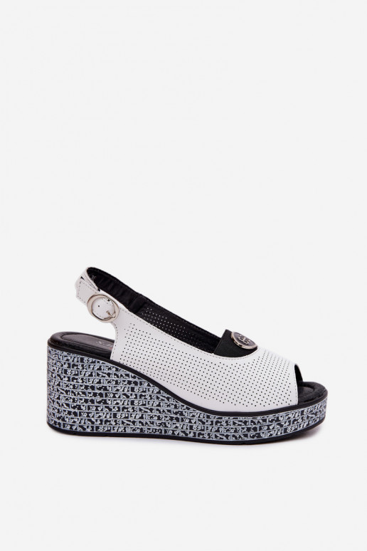 Pealhk Platvormiga sandaalid S.Barski LR61-7010 valget värvi