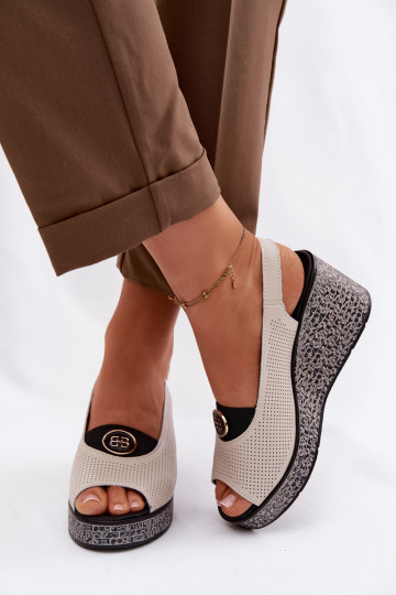 Pealhk Platvormiga sandaalid S.Barski LR61-7010 beeži värvi