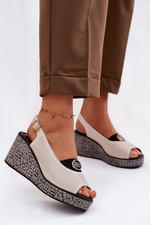 Pealhk Platvormiga sandaalid S.Barski LR61-7010 beeži värvi