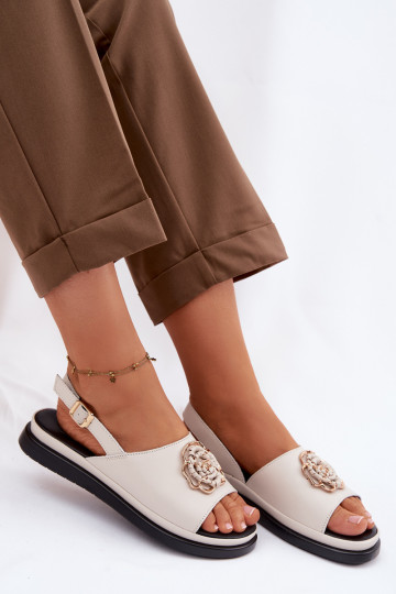 Pealistesandaalid Pealiste omad Koos Ornate Detalem D&A GR61-5937 beeži värvi