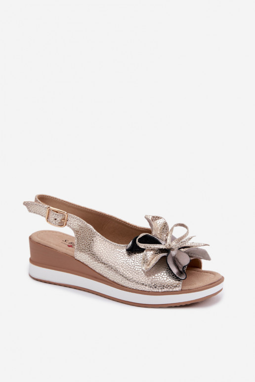 Pealhk Platvormiga sandaalid kaunistustega S.Barski GR61-5988 Kuldset värvi