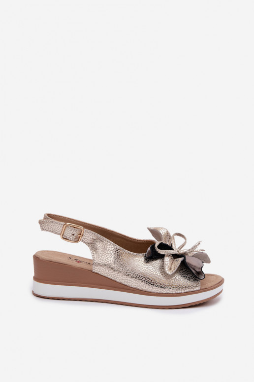 Pealhk Platvormiga sandaalid kaunistustega S.Barski GR61-5988 Kuldset värvi