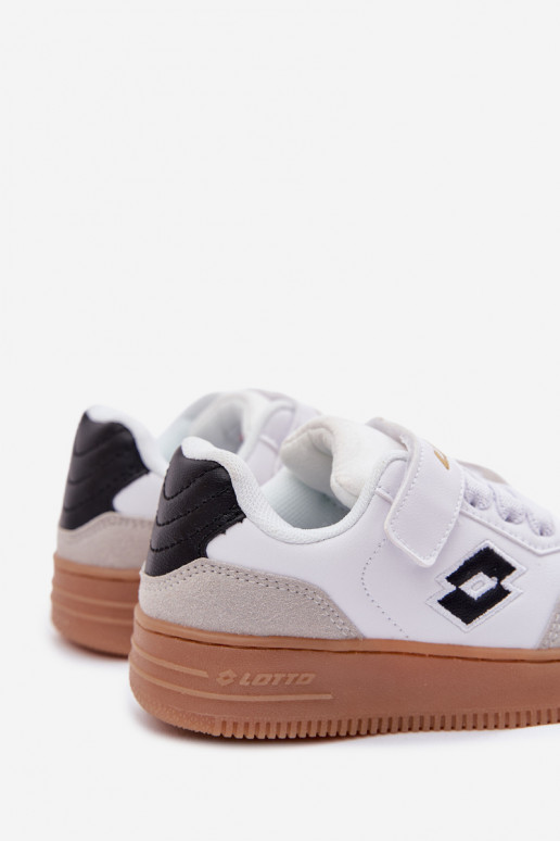 Sneakers tüüpi jalanõud Laste jalanõud krõpsudega kinnitatav LOTTO MAKERA 2601250K valget värvi