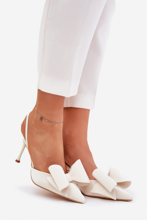 kõrge kontsagaOdkrytymi Piętami I Kokardką Ecru Eklevia