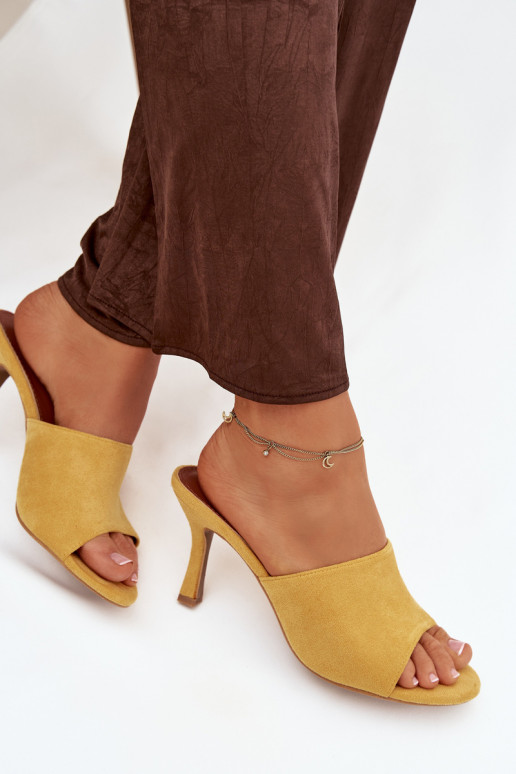 naiste plätud kõrge jämeda kontsagaEco Suedeu Kollased Isolia