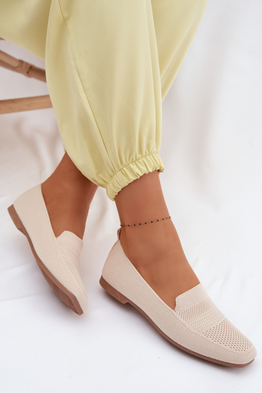 Riidest naiste mokassiinid Elevandiluu värvi Dorielle