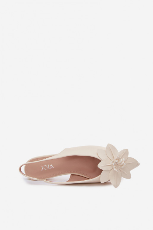 Pealistesandaalid laiade nööridegaDekoracyjnym Lill Elevandiluu värvi Telivette