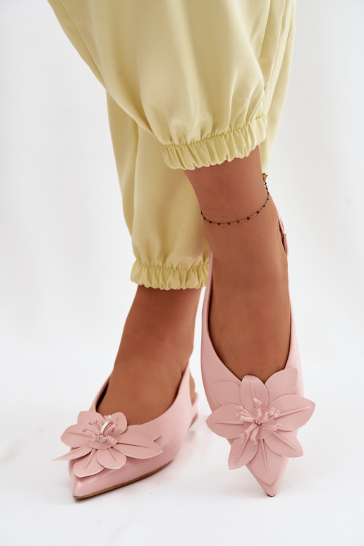 Pealistesandaalid laiade nööridegaDekoracyjnym Lill Tumeroosad värvi Telivette