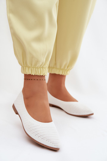 Võrk Riidest baleriinad Pealiste omad valget värvi Sarina