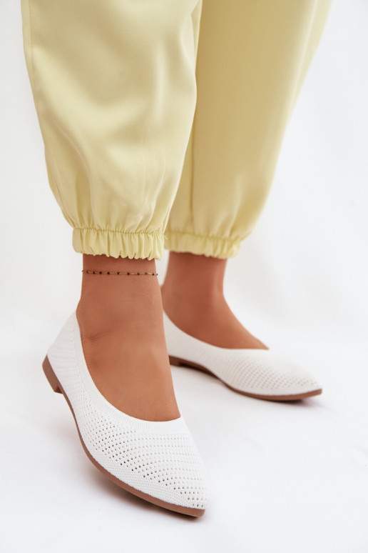 Võrk Riidest baleriinad Pealiste omad valget värvi Sarina