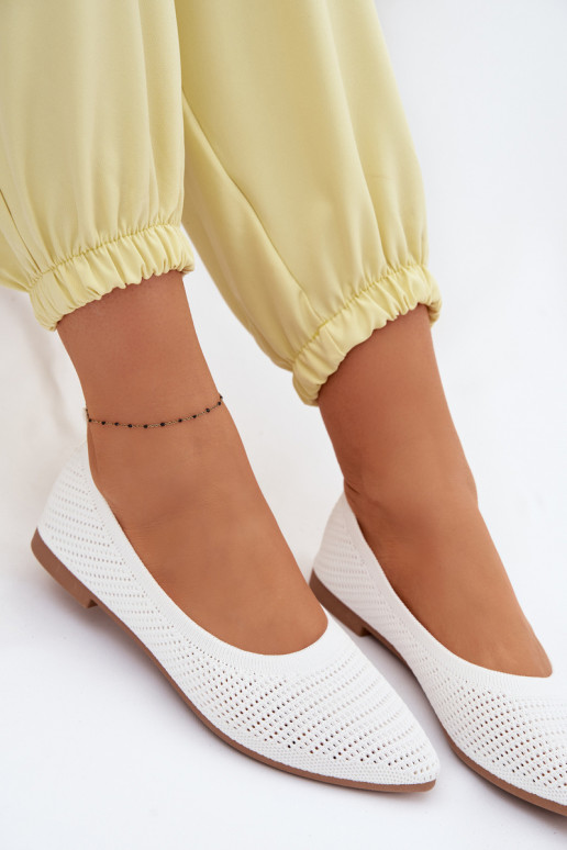 Võrk Riidest baleriinad Pealiste omad valget värvi Sarina