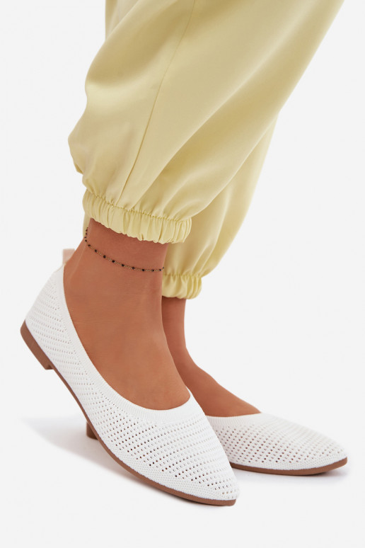 Võrk Riidest baleriinad Pealiste omad valget värvi Sarina