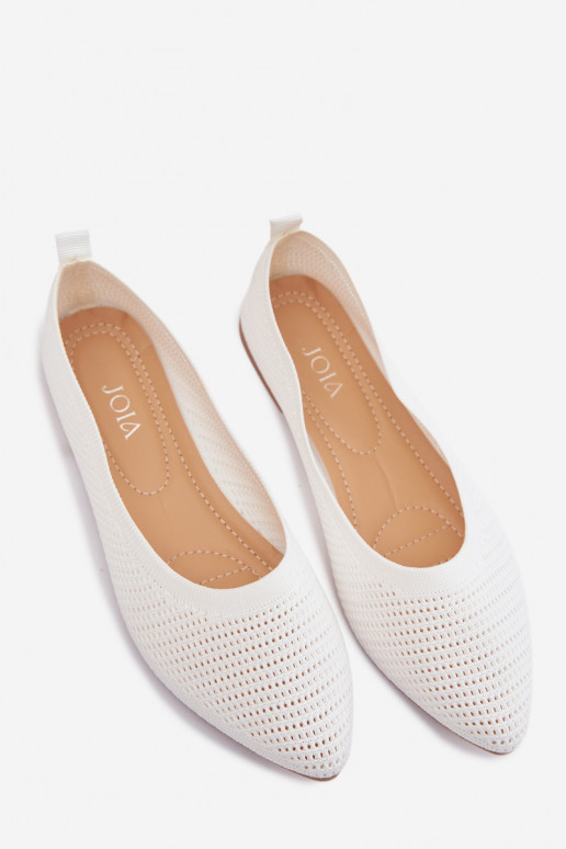 Võrk Riidest baleriinad Pealiste omad valget värvi Sarina