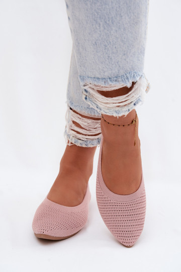 Võrk Riidest baleriinad Pealiste omad Tumeroosad värvi Sarina