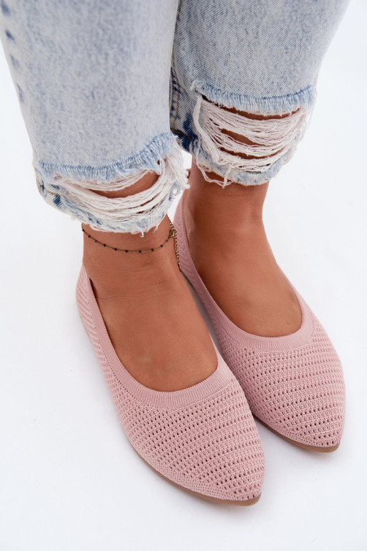 Võrk Riidest baleriinad Pealiste omad Tumeroosad värvi Sarina