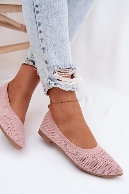 Võrk Riidest baleriinad Pealiste omad Tumeroosad värvi Sarina