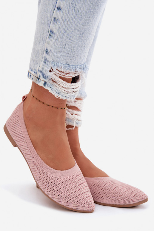 Võrk Riidest baleriinad Pealiste omad Tumeroosad värvi Sarina