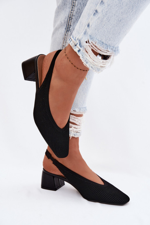 Riidest Pealistesandaalid kõrge jämeda kontsaga msuud Sellel onrcelle