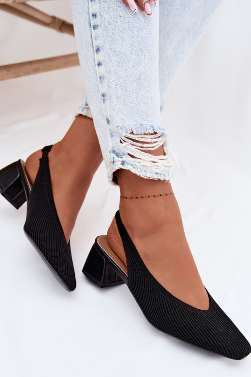 Riidest Pealistesandaalid kõrge jämeda kontsaga msuud Sellel onrcelle