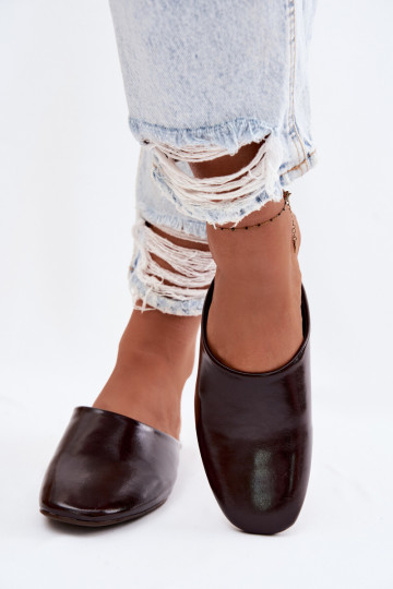 naiste plätud MuleImitacji Skóry sileda tallaga Czekoladosissee Romelle