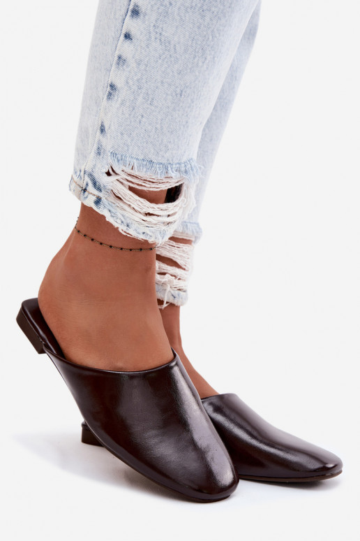 naiste plätud MuleImitacji Skóry sileda tallaga Czekoladosissee Romelle